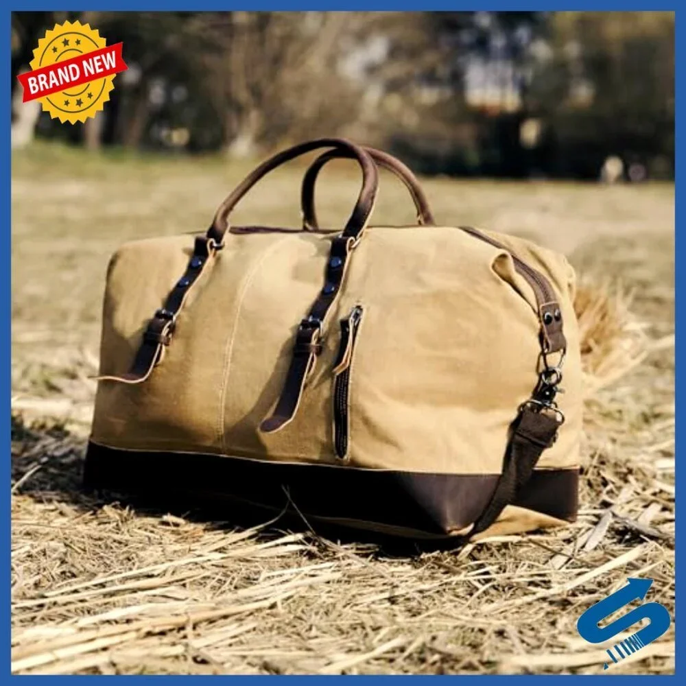 Large Canvas Weekender Duffle Bag Travel Gym Tote Carry On Versatile